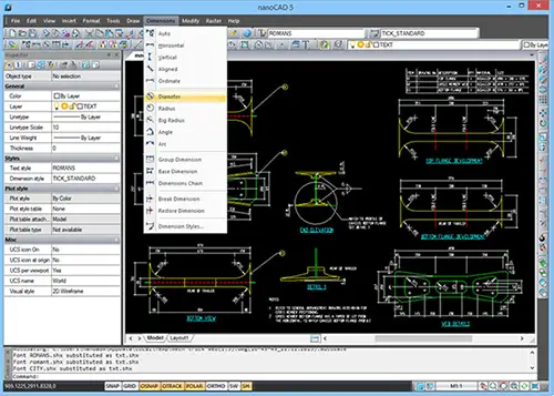 nanoCAD یک نرم افزار CAD رایگان برای ترسیم دقیق